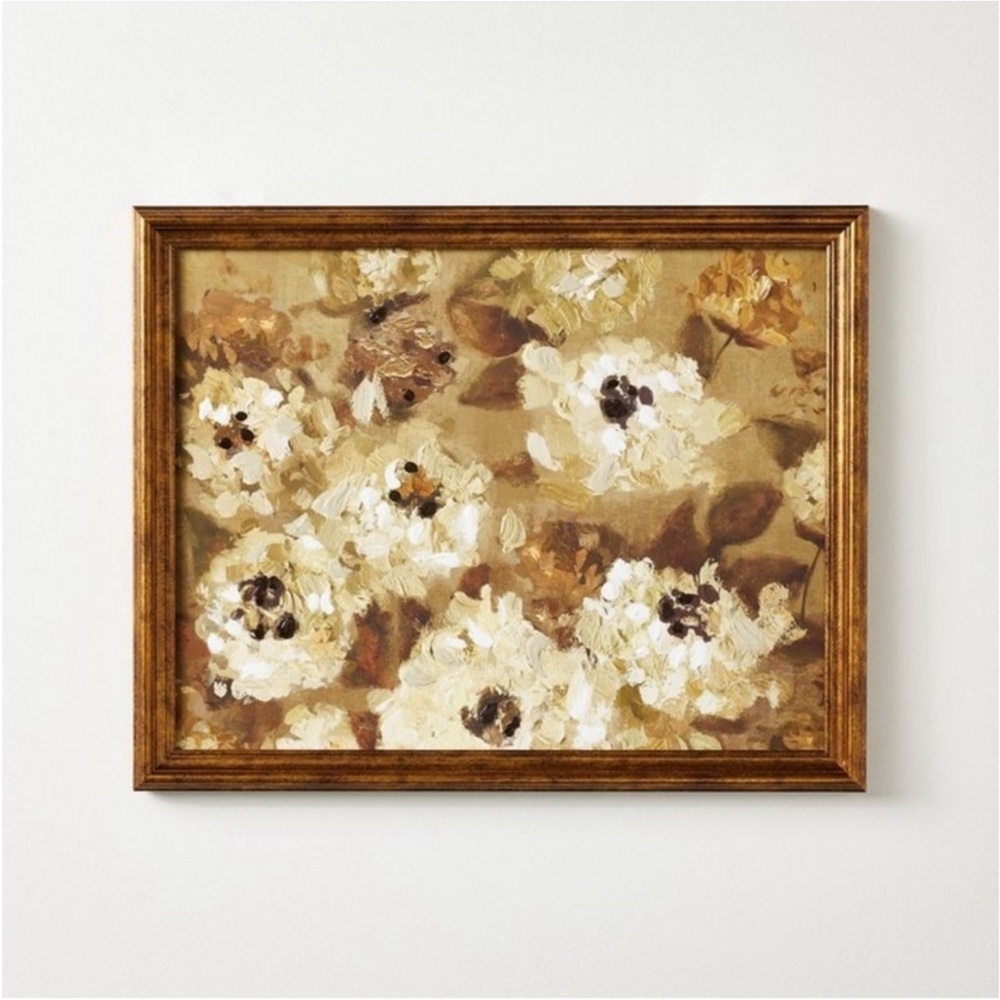 Threshold w/Studio McGee 16"x20" Oil Painted All Over Floral Framed Wall Art